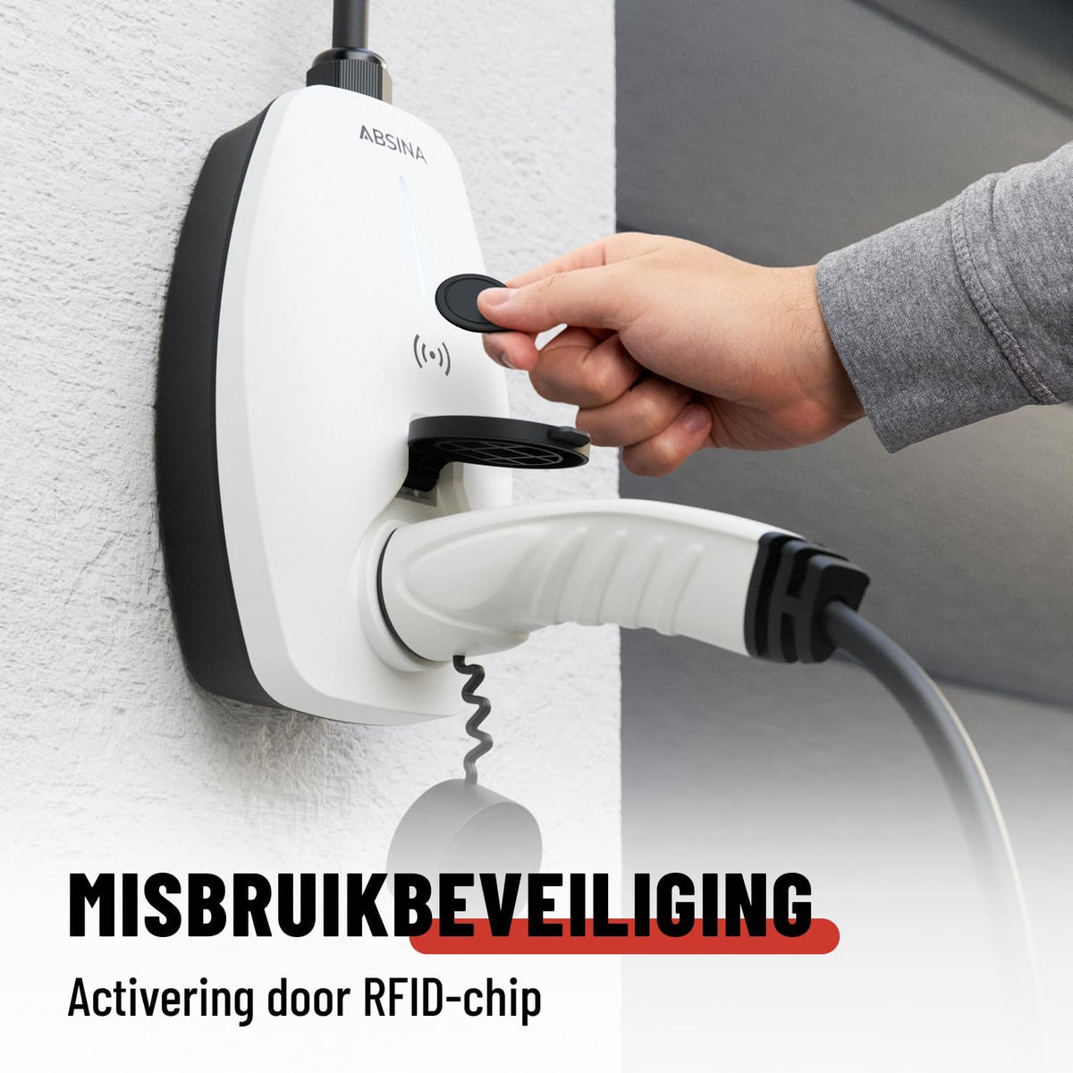 ABSINA Mobiele Wallbox 11kW 16A met App-bediening - Wallbox met CEE-stekker, RFID & instelbare laadsnelheid - Elektroauto Wallbox 3-fasen voor i3, e-Up, ID.3, ID.4, Zoe, fortwo UVM - Wallbox CEE