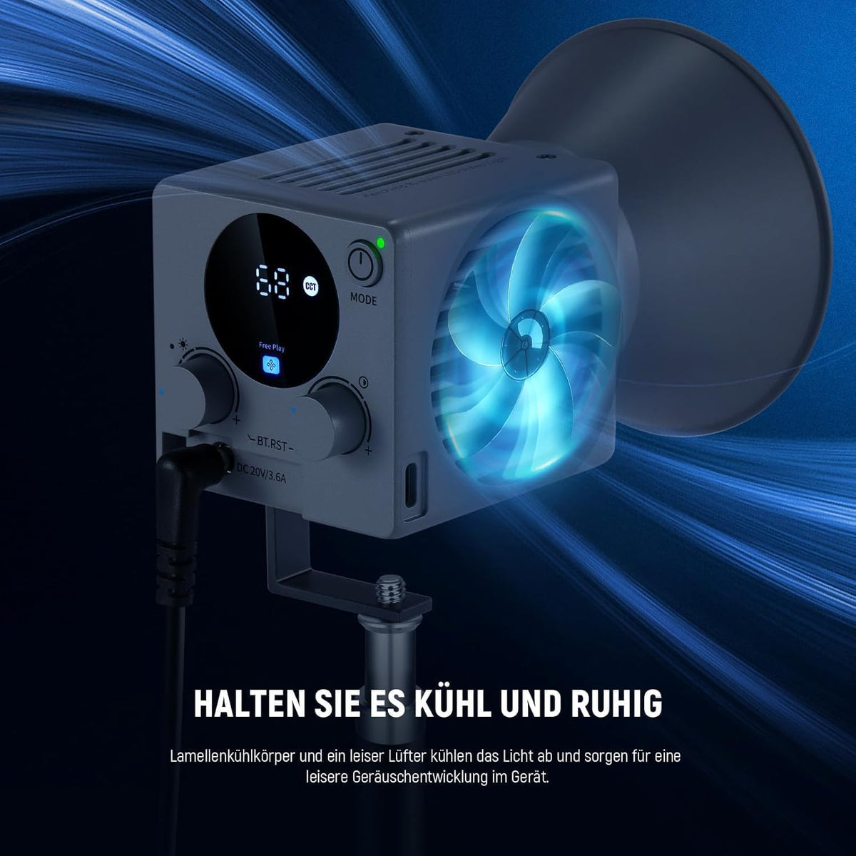 NEEWER HS60B videolamp mini studiolamp met app-bediening, 60 W continu licht draagbare tweekleurige COB LED studiolamp, 35000Lux/1m, 2700K - 6500K 0-100% PWM dimming, CRI/TLCI 97+, 12 scènes, USB type