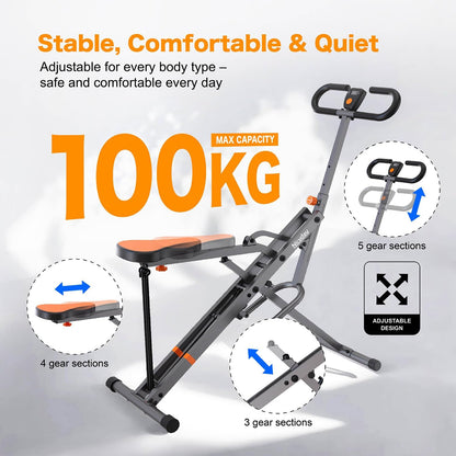 Niceday Squat Machine for Home, Squat Trainer, Core Training Device, Foldable Fitness Device, Butt and Leg Trainer for Cardio and Strength Training - QUORE