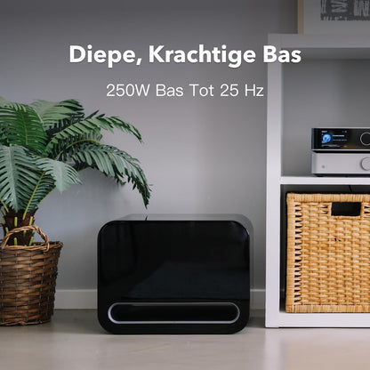 Draadloze Slimme Subwoofer Zwart – Basluidspreker – Basbox – Woofer – Thuisbioscoop Subwoofer – 8 Inch 250 W – Diepe Bas Tot 25 Hz