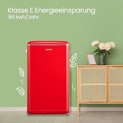 Mini Koelkast – Kleine Koelkast – Retro Koelkast – Tafelkoelkast – Mini koelkast – 93 Liter Inhoud – Instelbare Thermostaat