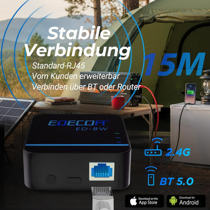 EDECOA 12 V 230 V omvormer, 2000 W/4000 W, 12 V naar 230 V, zuivere sinusgolf, omvormer met wifi-module, ondersteuning voor app-functies met 1 USB-poort en 1 PD-aansluiting
