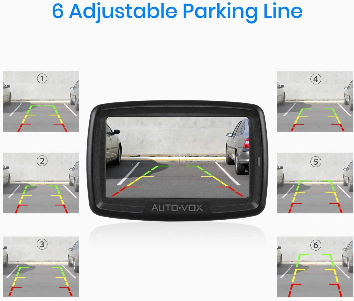 AUTO-VOX CS2 Achteruitrijcamera Draadloos, Draadloze Digitale Back-Upcameraset, Stabiele Signaaloverdracht, 1/3 Cmos-Kleursensor, Gespiegeld Camerabeeld, 4,3" Monitor, Super Nachtzicht