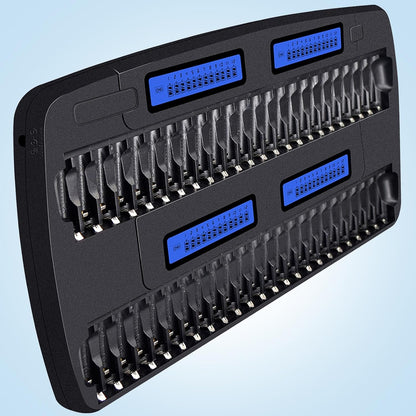 Acculader AA AAA 48 Slot – Batterijlader – Accuoplader – Oplader – Universele Batterijlader – Intelligente Laadcontrole – LCD-Display Met 48 Onafhankelijke Laadposities