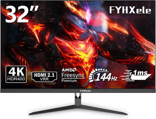 32" 4K Gaming Monitor, UHD 3840 x 2160, 144Hz 1ms, IPS HDR4000, Ultrawide met HDMI, DisplayPort, Freesync & G-sync compatibel, VESA