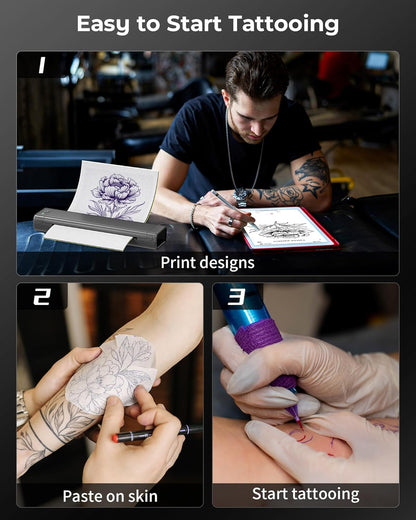 Tattoo Stencil Printer – Tattoo Printer – Tattoo Transfer Printer – Thermische Printer – Mobiele Tattoo Printer – Draadloos Bluetooth – Tot 140 Prints Per Batterij