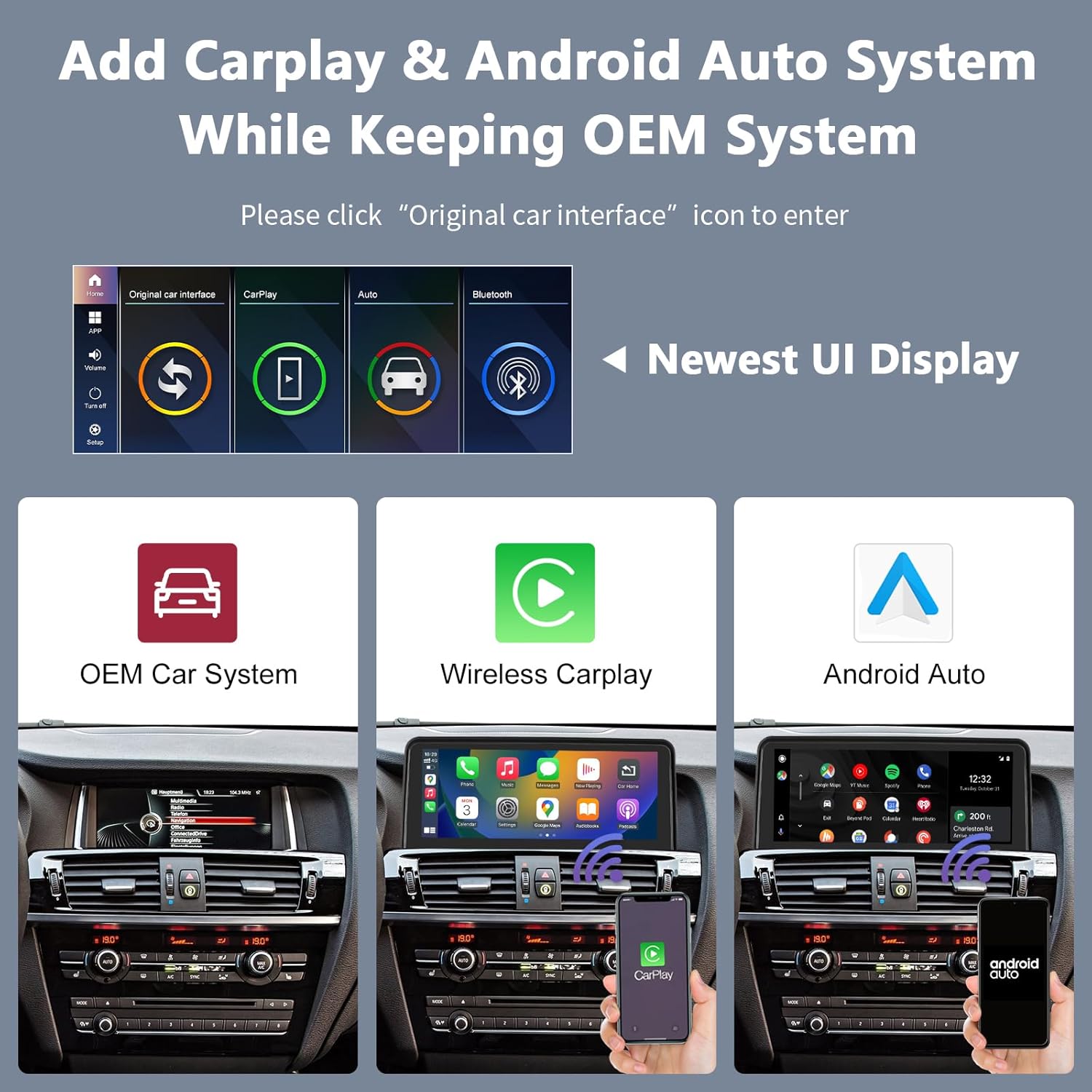 Road Top 10.25 Inch Car Radio Touch Screen Wireless CarPlay Android Car for BMW X3 X4 Series F25/F26 2013-2016 Year with NBT System,Car Stereo Multimedia Radio Receiver - QUORE