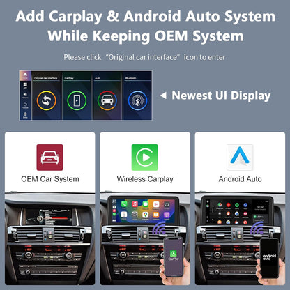 Road Top 10.25 Inch Car Radio Touch Screen Wireless CarPlay Android Car for BMW X3 X4 Series F25/F26 2013-2016 Year with NBT System,Car Stereo Multimedia Radio Receiver - QUORE
