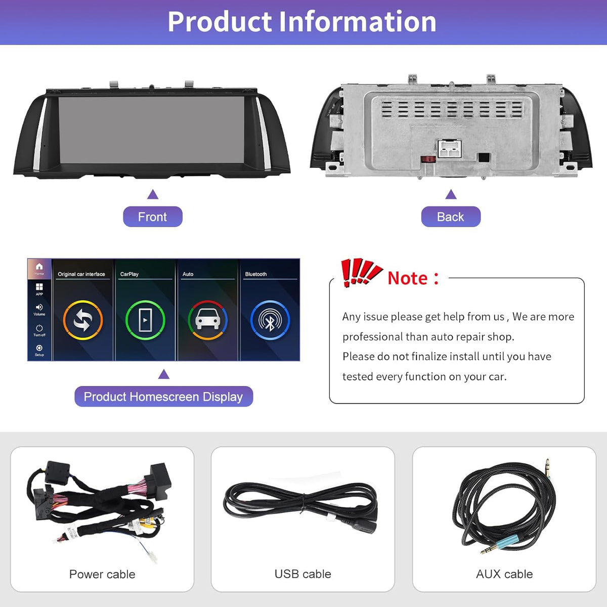 Road Top 10.25 Inch Car Radio Touch Screen Wireless CarPlay Android Car for BMW 5er F10/F11 2012-2016 Year with NBT System, Car Stereo Multimedia Car Radio Receiver (Not for F07!!!) - QUORE