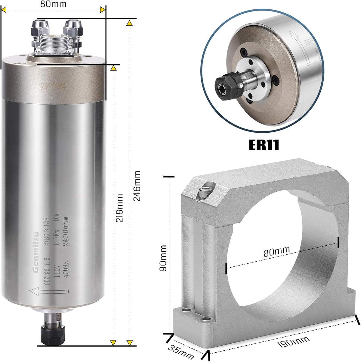 Genmitsu 2,2 kW spindelupgrade kit met VFD, EU/UK