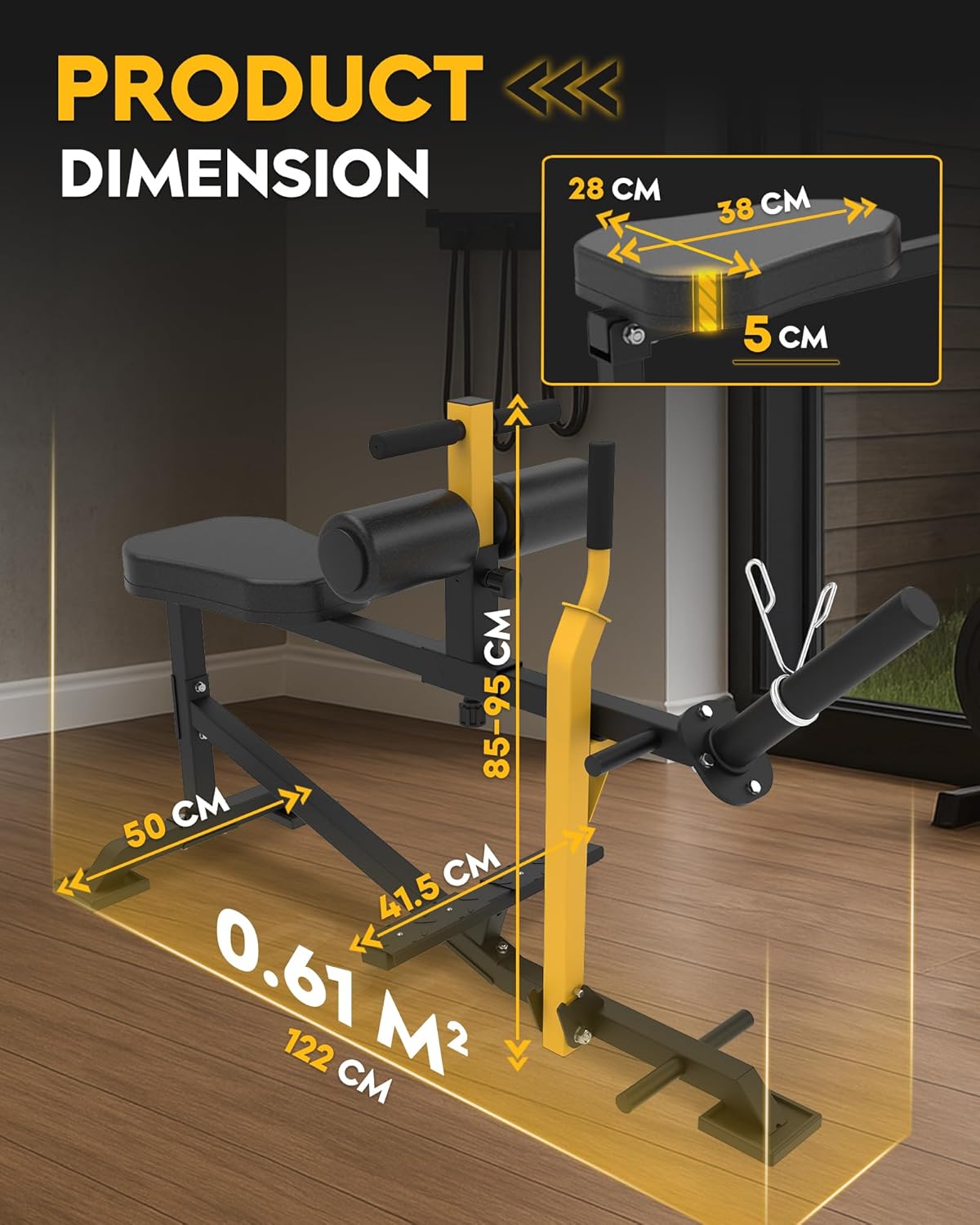 GUUG Calf Machine Road Traine Calf Stretcher Seated Leg Trainer for Home Strength Leg Trainer Leg Training Device Training Seated Calf Raise Machine Yellow - QUORE