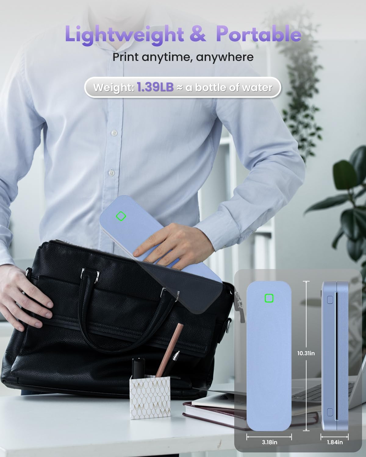 Draagbare A4 Thermische Printer – Inkjetvrij Printerapparaat – Mobiele Printer – Bluetooth Printer – Tattoo Printer – Compact Formaat – Milieuvriendelijk & Snelle Prints