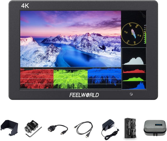 Camera veldmonitor – Cameramonitor – Veldmonitor – Externe monitor – Videomonitor – 7 Inch 1920x1200 IPS – 450 Nit, 4K HDMI In/Uit, HDR, Golfvorm & 3D LUT