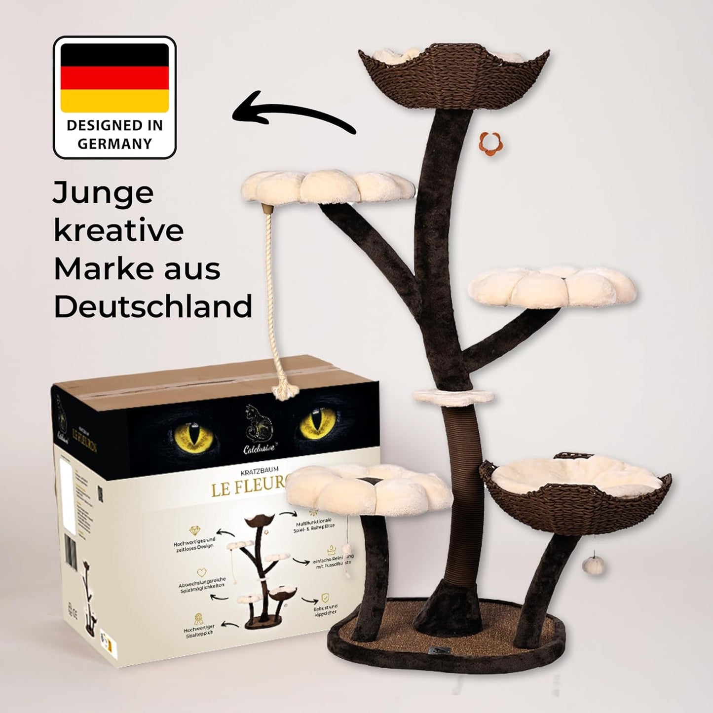 Krabpaal – Krabmeubel – Kattenboom – Klimpaal – Kattenmeubel – 145 cm Hoog – Duurzaam Sisal & Stevig Ontwerp