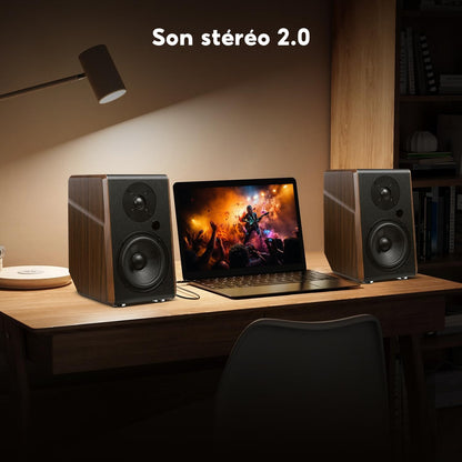 AIYIMA S700 2.0 Actieve plankluidspreker, 100 W studio-monitor met 5,25 inch Woofer, Bluetooth 5.0, HDMI ARC, optisch, RCA, USB-ingangen, subwooferuitgang, hifi boekenplank luidspreker voor pc en