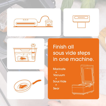 The Space Neovide Sous Vide Cooker, The Space NSV100 - Waterloos, zakloos, met ingebouwde sonde, geconserveerde smaak, vorm en textuur