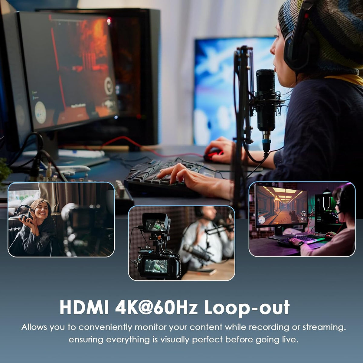 WAVLINK 4K HDMI Video Capture Card, HDMI Video Grabber voor Live/Gaming Streaming met Ultra-Low Latency, VRR Ondersteuning, Plug and Play, Compatibel met Windows/Mac/Linux/Android- HG901U