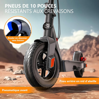 SISIGAD Elektrische step voor volwassenen, 10 inch, elektrische step met app, maximaal bereik 42 km accu 36 V 10,4 Ah opvouwbare elektrische step met maximale snelheid 25 km/u, motor 350 W, met