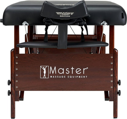 Master Massage Del Ray Mobil Massage Chair, Cosmetics Lounger, Therapy Bed, Massage Bench, Foldable, Wood, 76 cm, Black - QUORE
