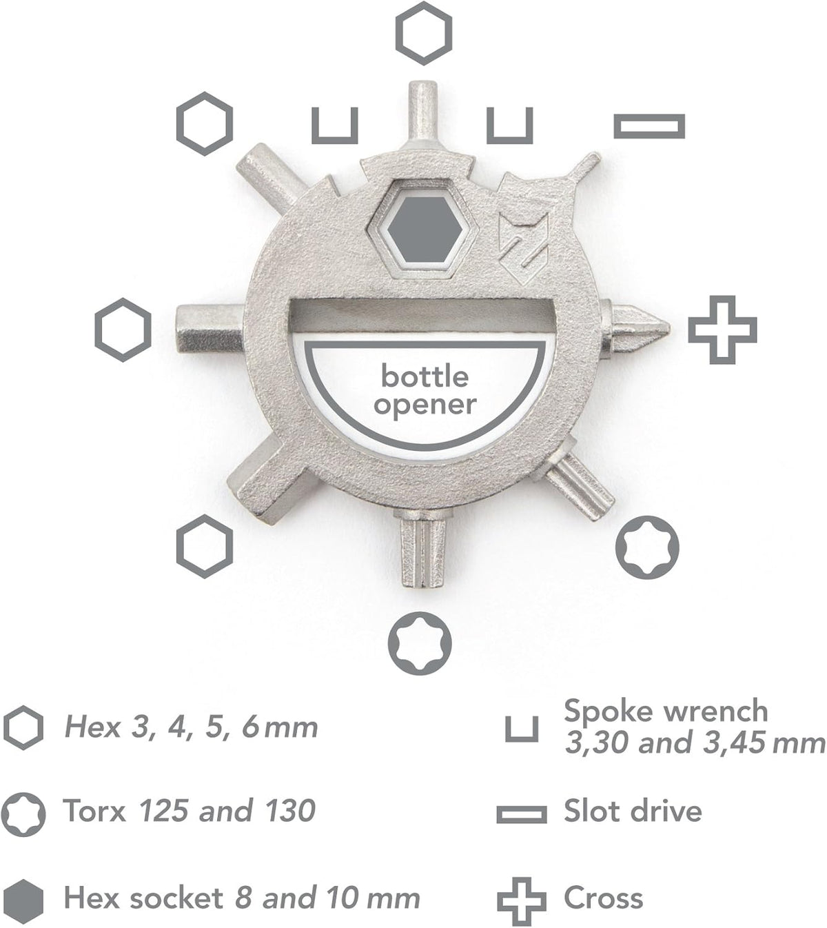 ZOFOX Multi-Tool 13-in-1 sleutelhanger, gereedschap van roestvrij staal, alleskunner in geschenkverpakking, outdoor, camping, fiets, backpacking, survival