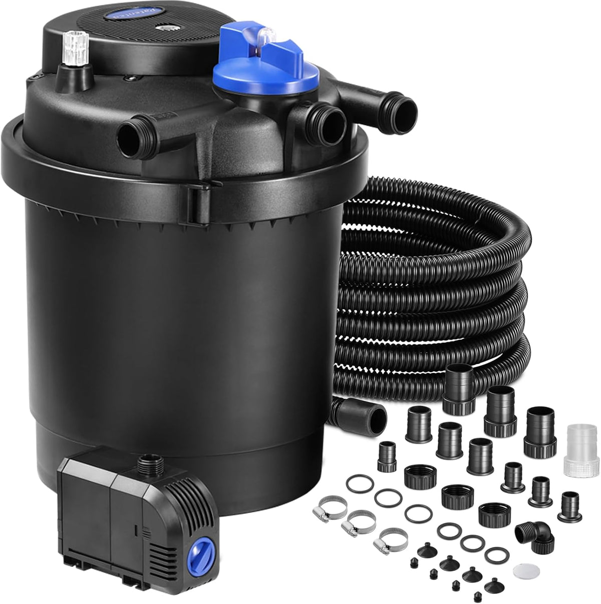Gardebruk vijverdrukfilter 18L complete set 2000 L/H 11 watt UVC lamp bypass functie pomp tuinvijver vijverfilter