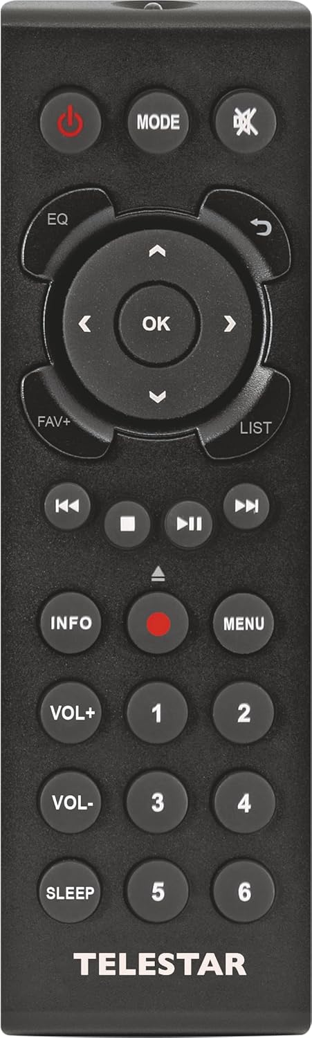 TELESTAR TOP 250 – DAB+/internetradio (stereo, 2 x 10 watt, Bluetooth zender/ontvangstfunctie, USB-opname, noodwaarschuwingssysteem, app-bediening), zwart