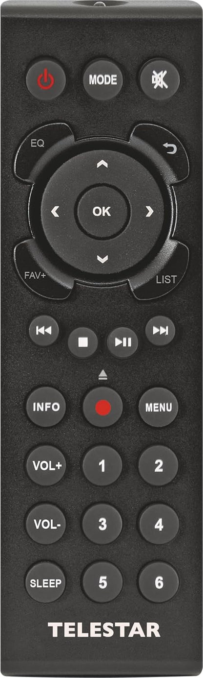 TELESTAR TOP 250 – DAB+/internetradio (stereo, 2 x 10 watt, Bluetooth zender/ontvangstfunctie, USB-opname, noodwaarschuwingssysteem, app-bediening), zwart