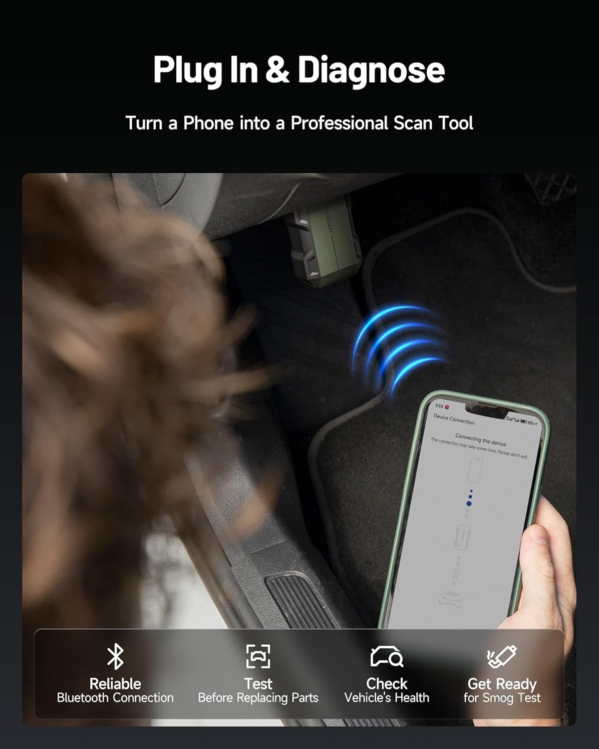 OBD2 Scanner – Auto Diagnose Tool – Foutcode Lezer – Vehicle Scanner – Bluetooth Scanner – Bidirectionele Communicatie – AI-Assistent met 13+ Servicefuncties