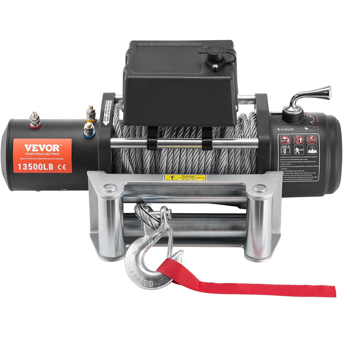 VEVOR Cable Winch 12 V 13500 lbs/ 6123 kg Off-Road Motor Winch 12 V DC Electric Winch with Steel Cable Wireless/Wired Remote Control IP55 for Towing Off-Road Vehicles Jeeps