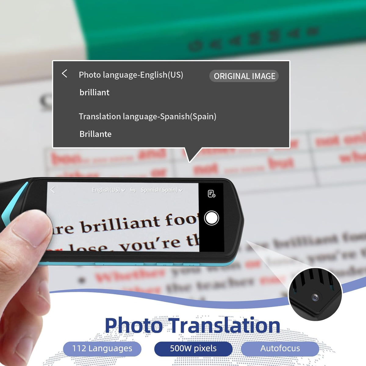 NEWYES Scan Reader Pen 4 Pro met 4,9 inch touchscreen, tekst-naar-spraak leespen, slimme opname leerpen voor studenten