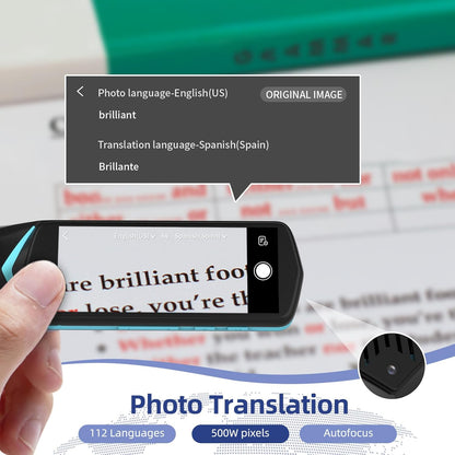 NEWYES Scan Reader Pen 4 Pro met 4,9 inch touchscreen, tekst-naar-spraak leespen, slimme opname leerpen voor studenten