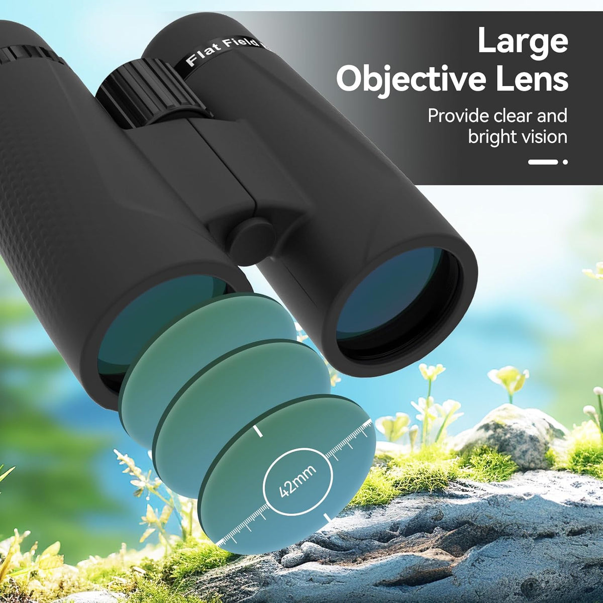 Svbony SA205 Binoculars for Adults, 10x42 ED Flatfield Correction Glass Bak4 Prism FMC Lens with High Power IP67 Waterproof, Equipped with Neck Strap, Large Eyepiece for Bird Watching - QUORE