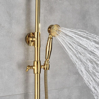 Shower Faucet Shower Panel Hand Shower Rainfall Shower Set Bathroom Shower System Shower Rod Set Mixer Tap Shower Head Adjustable Stainless Steel With Overhead Shower Antique - QUORE