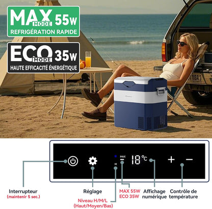 BINGI Compressor Koelbox, 42 Liter Draagbare Auto Koelkast, 12/24 V DC en 230 V AC, Mini-koelkast Voor Auto, Vrachtwagen, Camping, Camper en Thuis