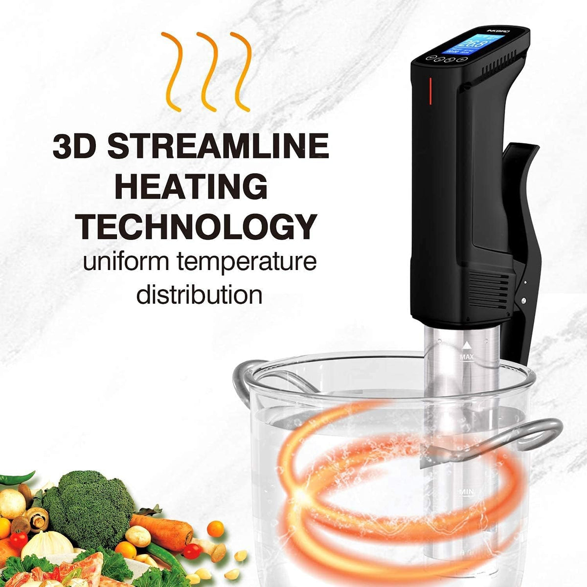 INKBIRD ISV-100W Sous Vide Stick + Beschermhoes | WiFi Roner Professioneel vacuümkoken op lage temperatuur 1000 W, Roner Stijve EVA-tas voor Transport, Antikras, Antistof, Zwart