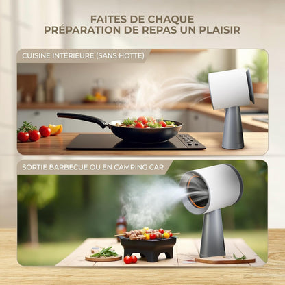 INNOV'AIR Afzuigkap, 180 m³/u, draagbaar, 3 snelheden, stil, met koolstoffilter, draagbare mini-afzuigkap, voor keuken zonder afvoer en buiten