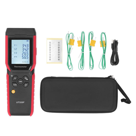 UT325F Thermokoppel Intelligente, Zeer Nauwkeurige Digitale 4-kanaals Contactpyrometer met Datatransmissie voor Staal Metaalverwerking Kunststofverwerking Papier Elektronica