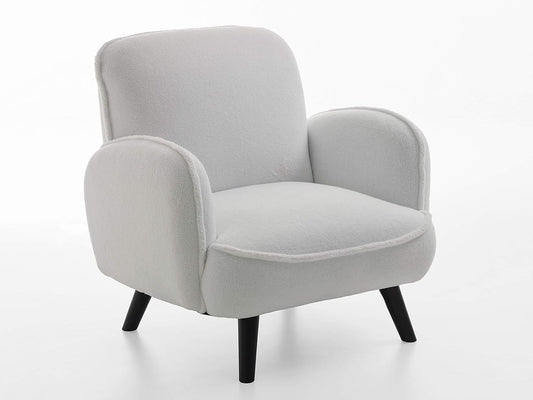 Atlantic Home Collection BEN, fauteuil, imitatie schapenwol, zwart