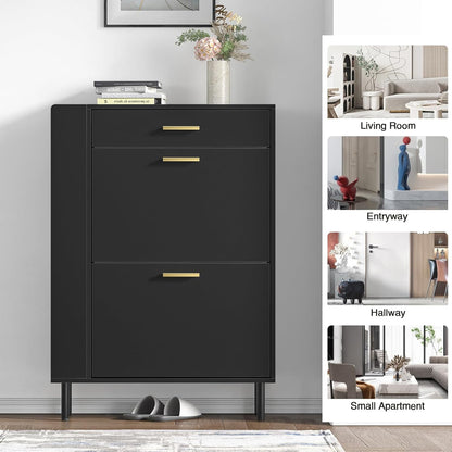 Schoenenkast – Schoenrek – Schoen opberger – Schoenenhouder – Schoenmeubel – Met Verstelbare Vakverdelers – Ruimtebesparend Ontwerp 75x24x105 cm – Rustiek Wit