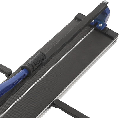 OUKANING Manual Tile Cutter with Non-Slip for Precise Cuts up to 15 mm Thickness, Ball Bearing Sliding Head for Quick Grooves and Straight Cuts, for Ceramic, Porcelain (Blue, 80 cm) - QUORE
