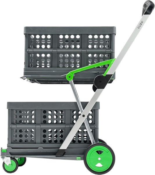 Opvouwbare Trolley – Vouwwagen – Transportwagen – Boodschappentrolley – Transportkar – Met 2 Opvouwbare Laden – Lichtgewicht 8,5 Kg – 60 Kg Draagvermogen