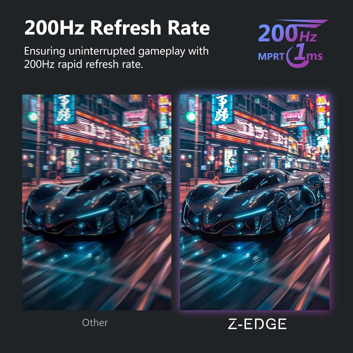 Z-Edge Gaming Monitor 27 inch 200 Hz, 1 ms, FreeSync, Scherm FHD 1080P met DP-kabel, 350cd/m², 1500R VA Frameloos, HDMI2.0 & DP1.4, VESA, sRGB 99%, 178° Hoek Uitzicht, Verstelbare Kanteling