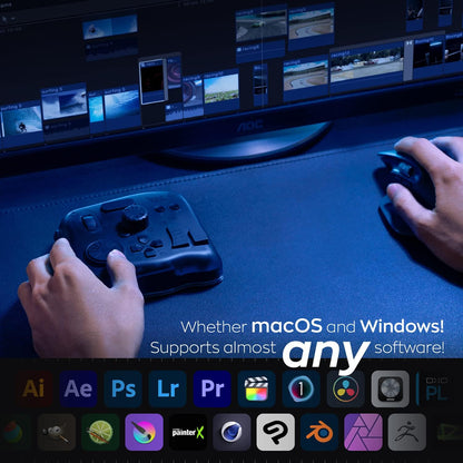 Bluetooth Bedieningscontroller – Creatieve Console – Bedieningspaneel – Videobewerkingscontroller – Fotobewerkingscontroller – Eénhandige Bediening – Haptische Feedback