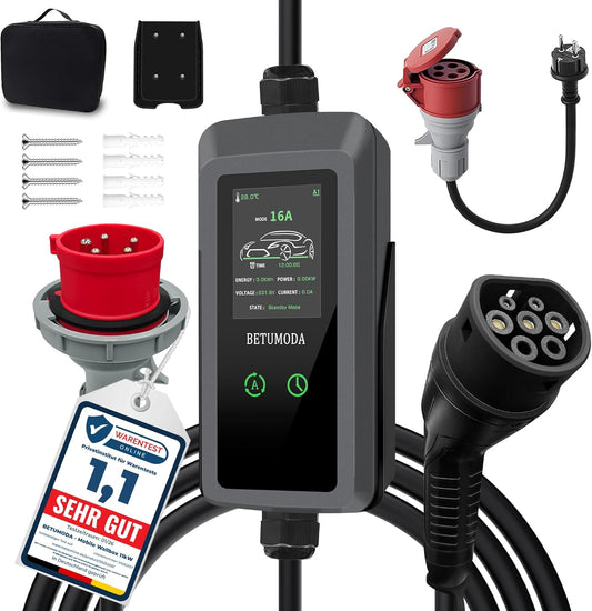 Type 2 Oplaadkabel – EV Laadkabel – Elektrische Auto Kabel – Laadsnoer – Mobiele Laadkabel – Instelbaar Laadvermogen Tot 11 kW – Veilig & Flexibel