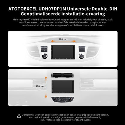 ATOTOEXCEL V10 7" QLED Android Autoradio 2 DIN, Karaoke in de Auto, Ingebouwde 4G LTE, Wi‑Fi, axpt HD Bluetooth, Draadloze CarPlay & Draadloze Android Auto