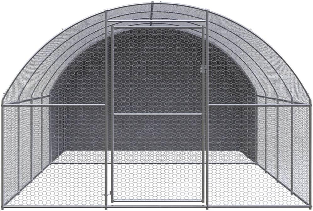 vidaXL Chicken coop 3x4x2m galvanized steel - QUORE