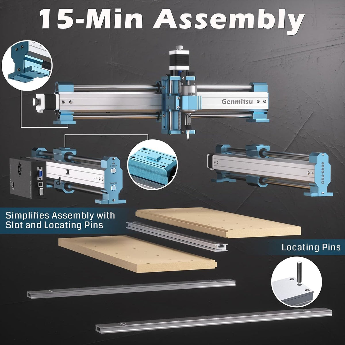 Genmitsu CNC Machine 4040-PRO voor Hout Acryl MDF Nylon Carving Snijden, GRBL Controle, 3 Axis CNC Router Machine, Werkgebied 400 x 400 x 78mm