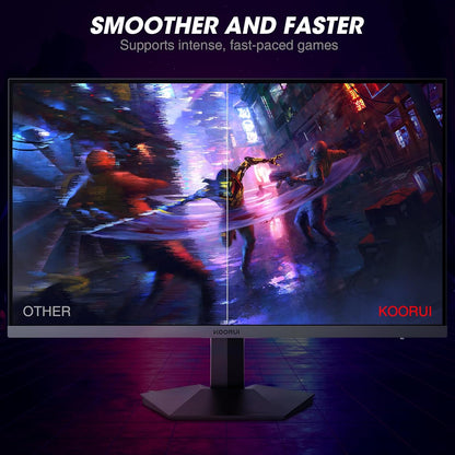 KOORUI 27 inch Gaming Monitor, PC Screen 240Hz, FHD, 1ms, Adaptive Sync (1920 x 1080p, DCI-P3 90%, SRGB 100%, HDMI, DisplayPort, VESA 75x75) - QUORE