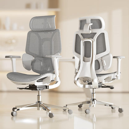 Hbada E3 Air Ergonomische Bureaustoel met 3-Zone Dynamische Lendensteun, 3D Verstelbare Hoofdsteun, 3D Verstelbare Armleuningen, Grijs