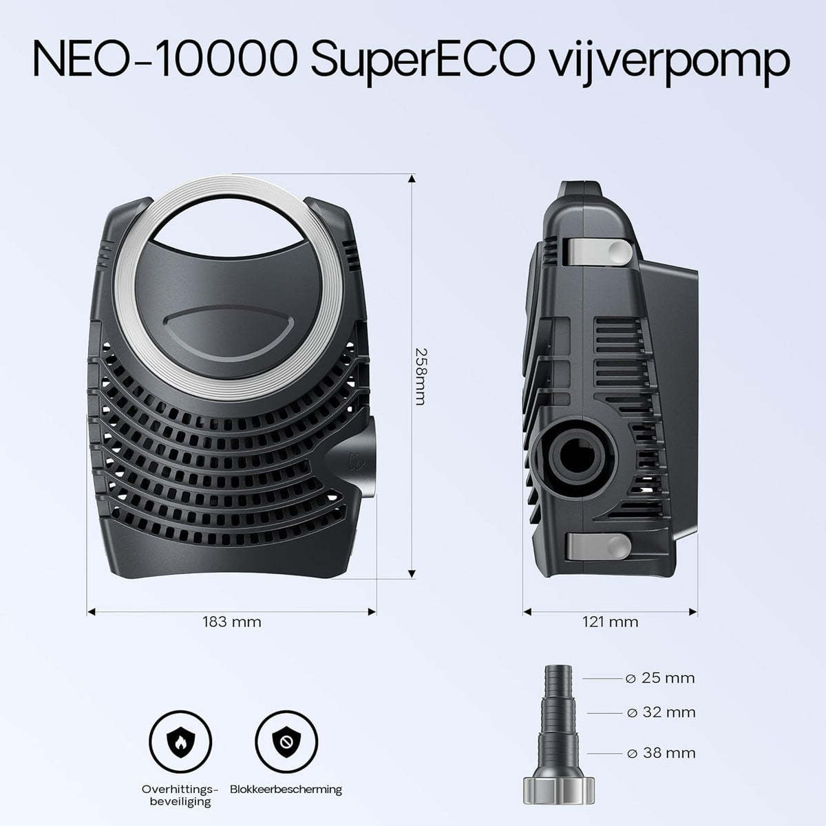 SunSun filterset voor 60.000 l UVC 36 W NEO10000 pomp 80 W slang 25 m vijver filter